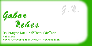 gabor mehes business card